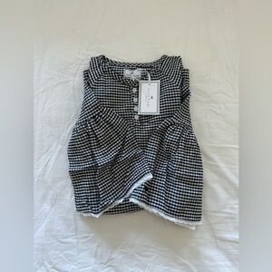 NWT Petite Plume Girls Kids Flannel Nightgown - West End Houndstooth - Size 8Y